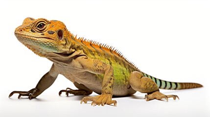 Cold-Blooded Creature in Camouflage: Exotic Reptile Crawls in Happy Display generated by AI tool 