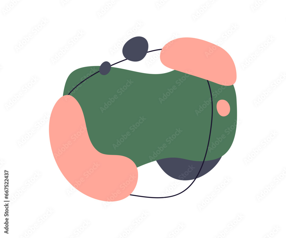 Leinwandbilder Abstract natural shapes background. Trendy fluid circles pattern. Modern organic geometric composition. Minimal design from overlapping liquid elements. Isolated flat graphic vector illustration