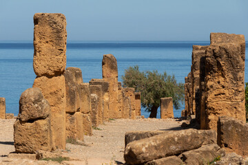 Ruins of the Roman Archeological Park of Tipaza ( Tipasa ), Algeria.