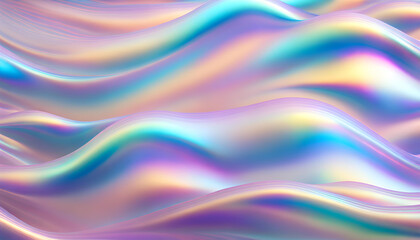 Abstract background of big waves of shiny iridescent pearls - obrazy, fototapety, plakaty
