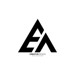 Letter Ea or Ae triangle shape modern unique monogram flat logo - obrazy, fototapety, plakaty