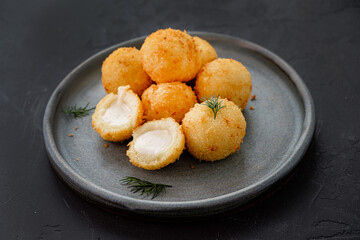 mozzarella balls on the plate