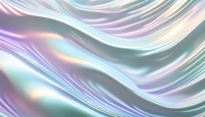 Fototapeta premium Abstract background of shiny bright pale whitish iridescent big waves