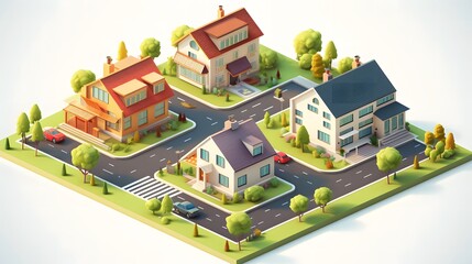 Classic and modern family house residential apartment 3d