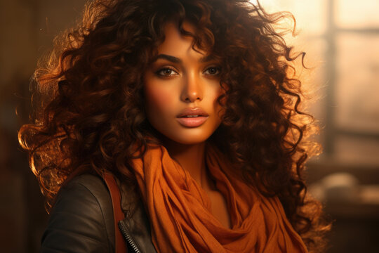 Beautiful young woman wearing scarf. This versatile image can be used for various purposes