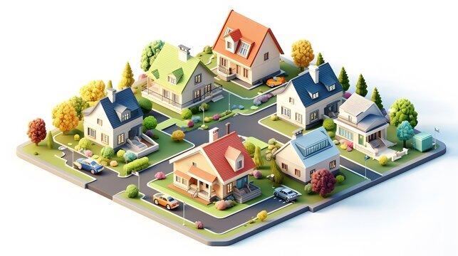 Classic and modern family house residential apartment 3d