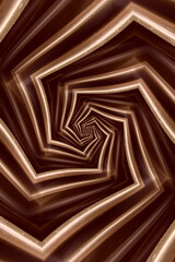 nested spiral patterns in brown and beige on a chocolate coloured background