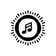 Black solid icon for soundtrack - obrazy, fototapety, plakaty