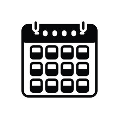 Black solid icon for yrs  month