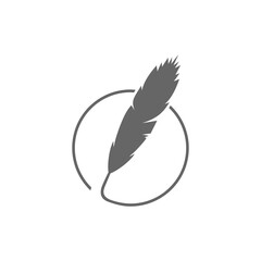 Feather pen logo icon isolated on transparent background