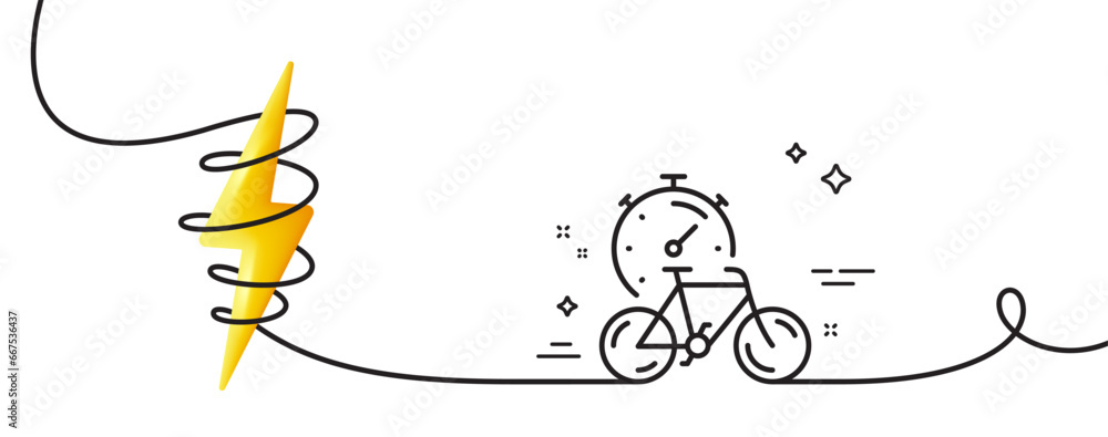 Aufkleber bike timer line icon. continuous one line with curl. delivery bicycle transport sign. outdoor transp