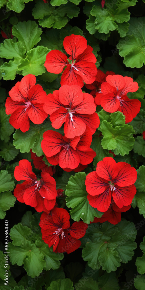 Poster A close-up view of a bunch of vibrant red flowers. Perfect for adding a pop of color to any project or design