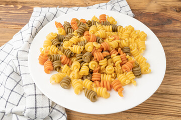 Raw Trottole Pasta, Dry Vesuvio Macaroni, Italian funghetto, Raw Noodle