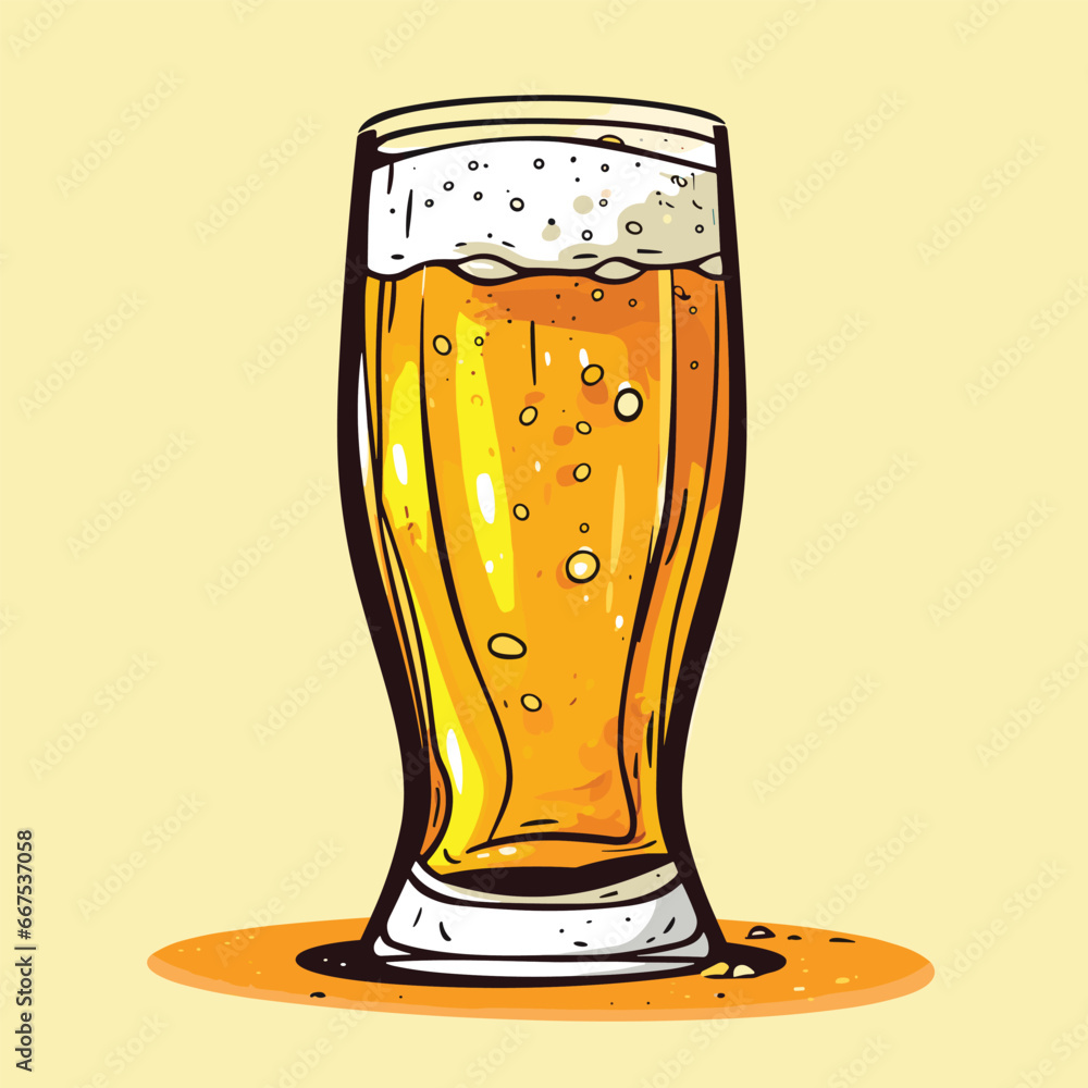 Sticker vintage retro beer vector isolated on neutral background