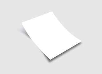 White blank paper sheet Mockup, letter or invitation.