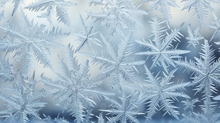 The intricate design of frost on a windowpane, signaling winter's embrace.