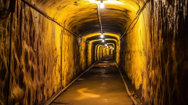Beneath the Surface: Hand-Dug Long Empty Terrorist Tunnel, Generative AI