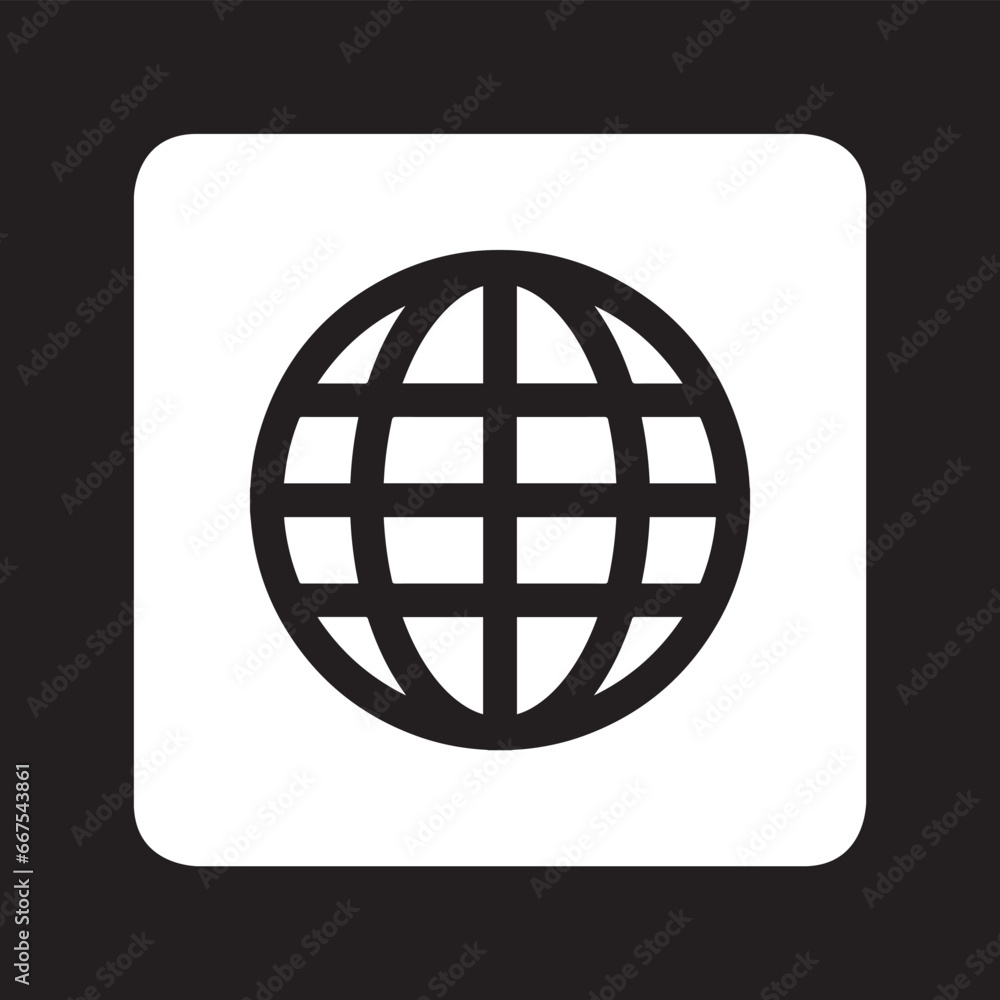 Poster internet icon vector. website logo design. internet vector icon illustration in square isolated on b