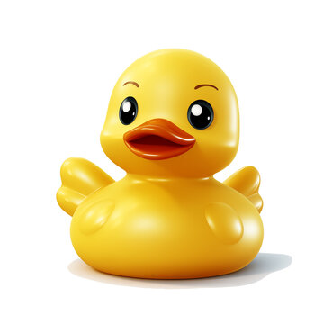 yellow rubber duck toy on a white background. Children's toy. png