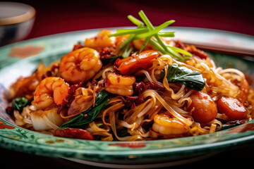 Stir fried noodle on plate