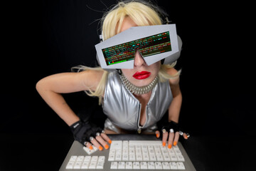 A woman with a vr headset 