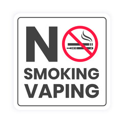No smoking no vaping sign. Forbidden sign icon isolated on white background vector illustration. Cigarette, vape and smoke and in prohibition circle.