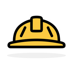 Construction helmet icon. Construction hard hat icon. Cartoon icon of hardhat.
