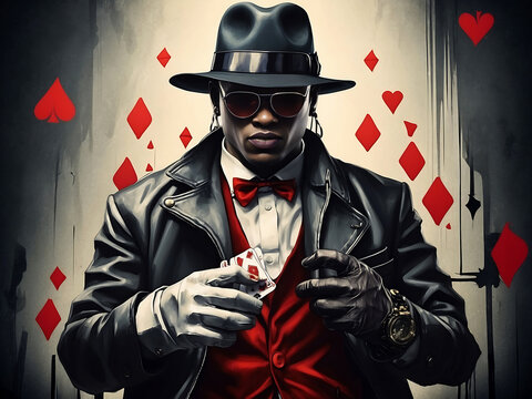 Gangsta concept with playing card