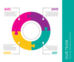 Vector infographic our team intro puzzle design