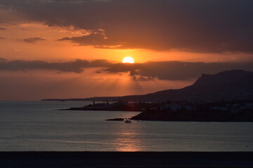 Fototapeta premium Crete summer 2023 Coast at sunset