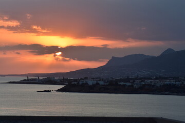Obraz premium Crete summer 2023 Coast at sunset