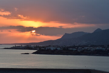 Fototapeta premium Crete summer 2023 Coast at sunset