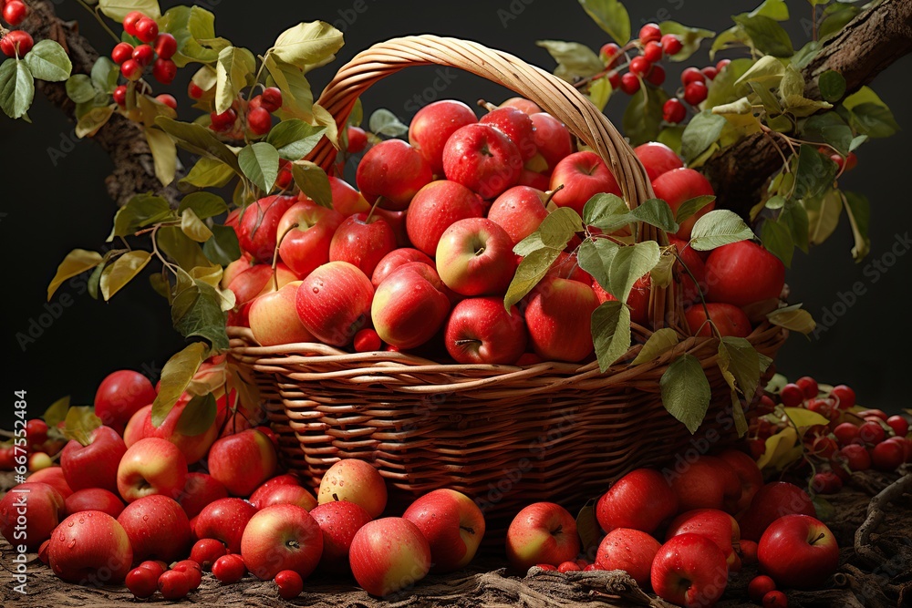 Wall mural apples in the basket