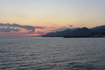 Crete summer 2023 Coast at sunset