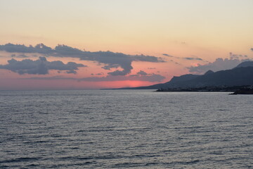 Crete summer 2023 Coast at sunset