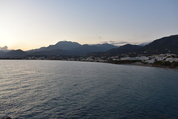 Crete summer 2023 Coast at sunset