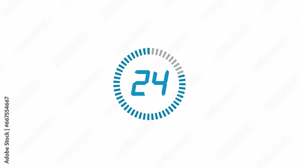 Wall mural abstract countdown timer icon illustration 4k 
