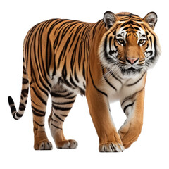 Obraz premium Beautiful tiger isolated on pure white background