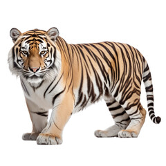 Fototapeta premium Beautiful tiger isolated on pure white background