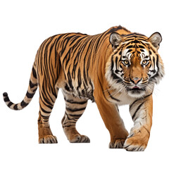 Obraz premium Beautiful tiger isolated on pure white background