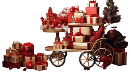Santa Chrismas Cart and Gift Boxes