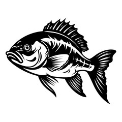 Logo Vector Illustration of Fish in Trendy Flat Isolated on White Background.