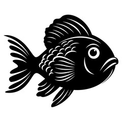 Logo Vector Illustration of Fish in Trendy Flat Isolated on White Background.