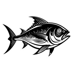 Logo Vector Illustration of Fish in Trendy Flat Isolated on White Background.
