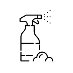 Spray foam cleaner. House cleaning detergent. Pixel perfect, editable stroke icon