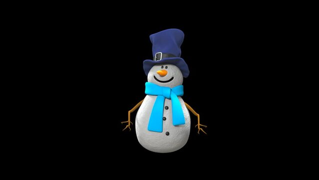 3d Cartoon Carrot Nosed Snowman With Blue Scarf And Long Hat Melting In Transparent Background.