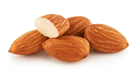 Almonds isolated on white background 