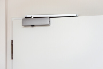 Door Closer at Entrance Door. Auto Door Folding System. Modern Door Damper. Automatic Door Closing. 