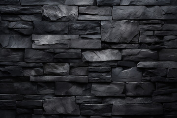 A black stone wall