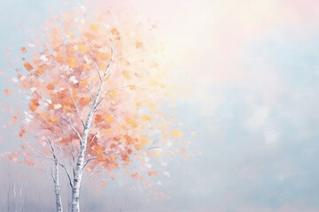 A pastel background with trees